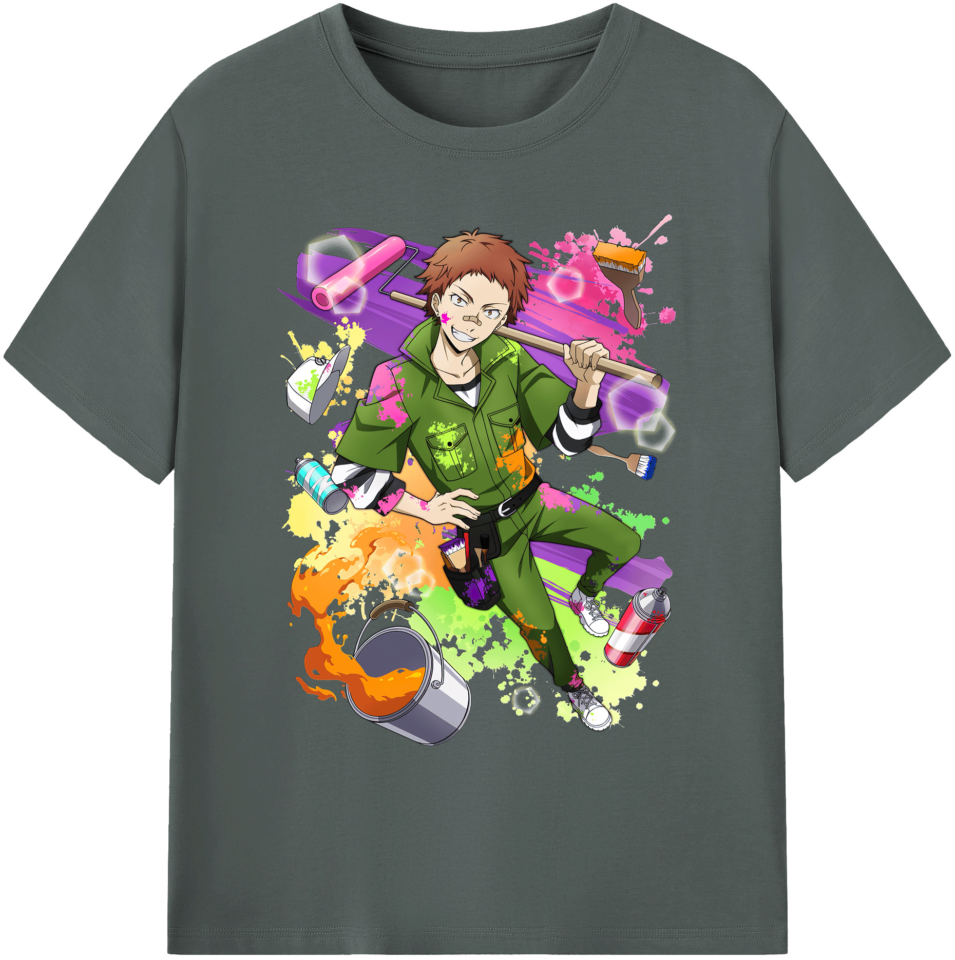 （画像用） 文豪ストレイドッグス Bungo Stray Dogs 綿100％ メンズ半袖Tシャツ｜肌触りやわらか＆通気性
